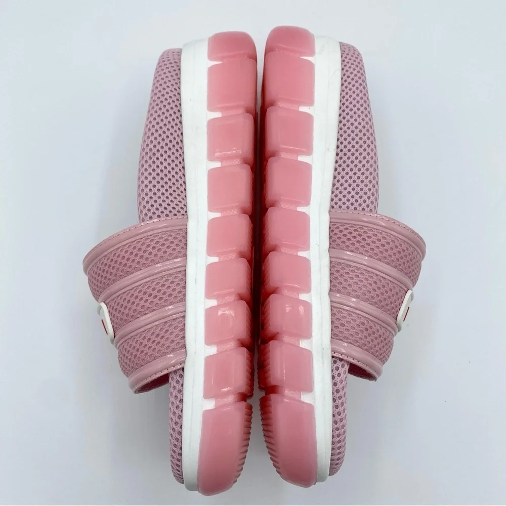 Love Moschino Rete Rosa Brand Logo Slide Sandal Size 38 / US 8